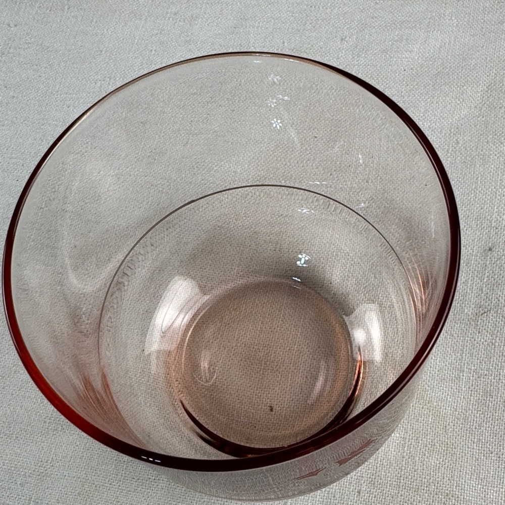 2 Elegant Pink Glass MCM Tumblers with Floral Design - Picture 8 of 10